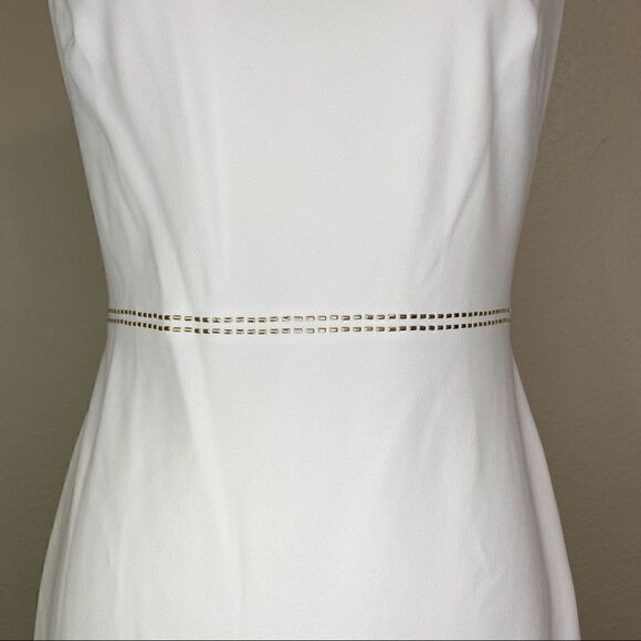 NWOT DKNY White Sleeveless Studded Waist Sheath Dress - Picture 4 of 14